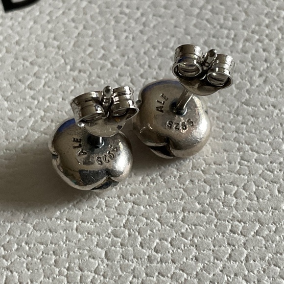 Pandora Silver and Gold Rose Earrings - Picture 4 of 4